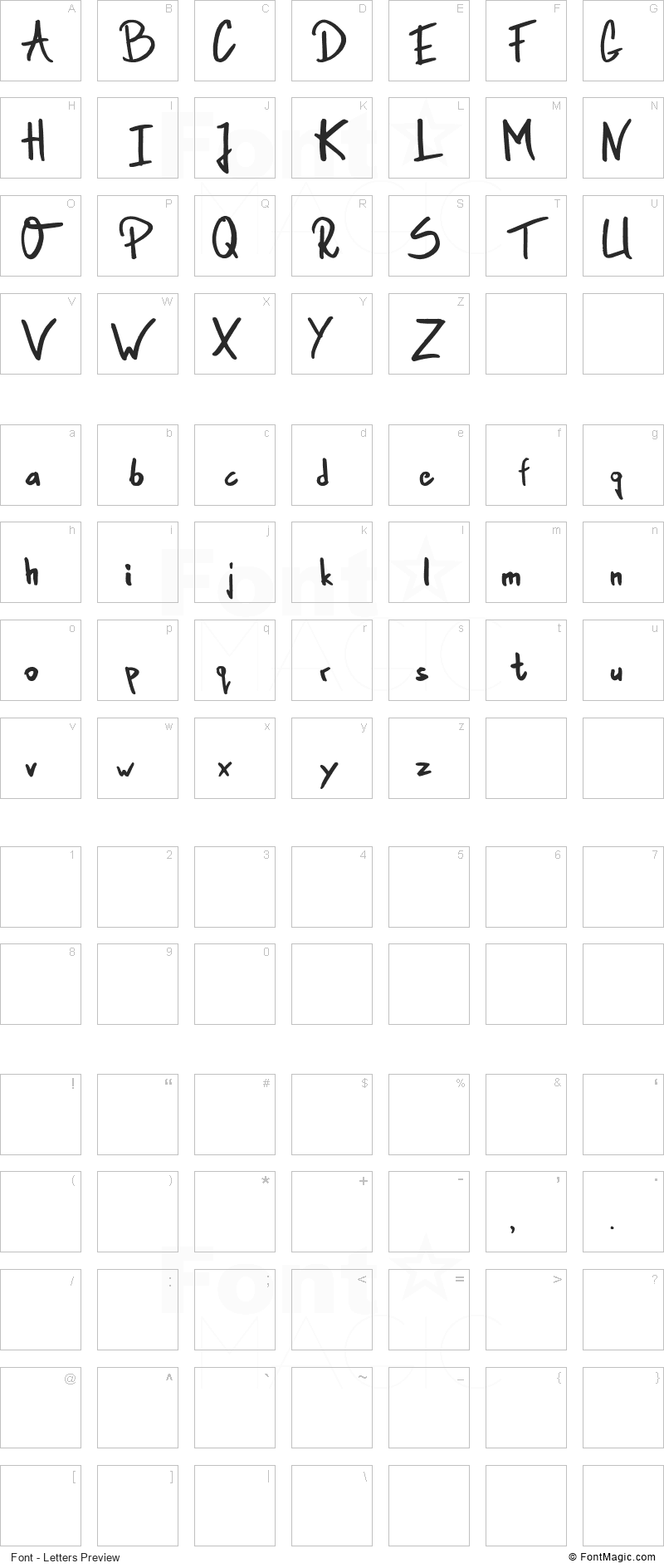 Gambler in Town Font - All Latters Preview Chart